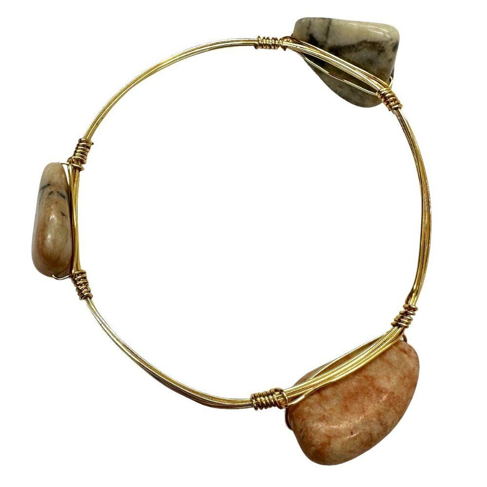 Gold Wire Stone Bracelet